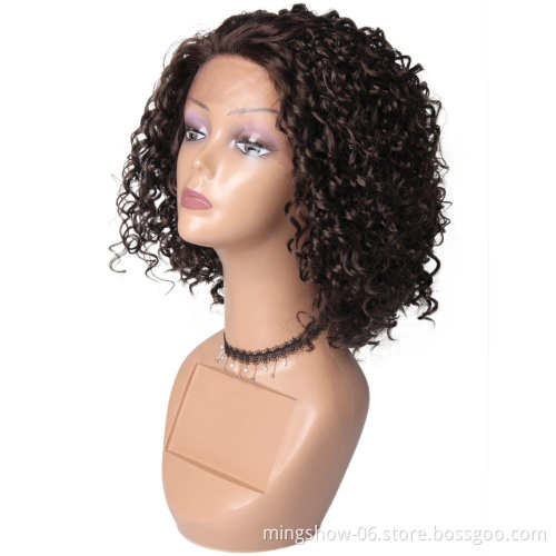 Cheap synthetic lace frontal wig, best quality deep wave curly synthetic wig